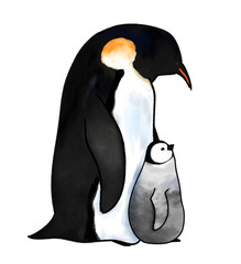 コウテイペンギン親子