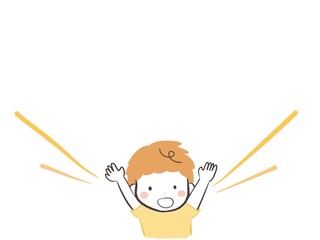 大きな声で叫ぶかわいい男の子