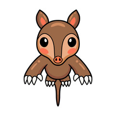 Cute little aardvark cartoon leaping