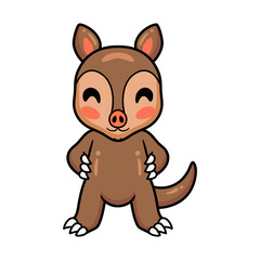 Cute little aardvark cartoon standing