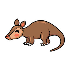 Cute little aardvark cartoon character