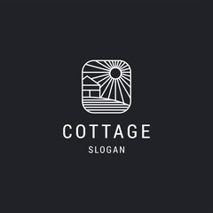 Cottage logo icon flat design template 