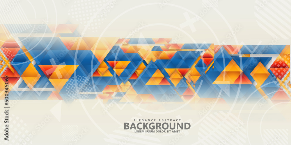 Poster modern abstract triangle background with combination hipster ornament. vector illustration