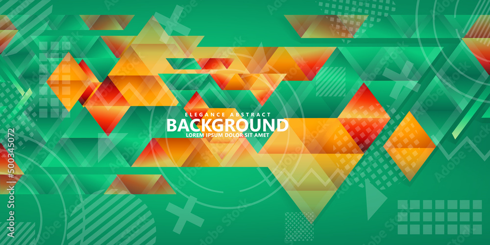 Poster modern abstract triangle background with combination hipster ornament. vector illustration