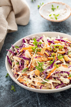 Asian Cabbage Cole Slaw With Peanut Sauce