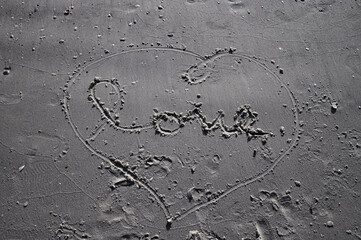 love written in sand