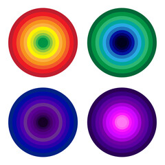 colored circles illusion in modern style. Circle geometric shape. Optical illusion. Vector illustration. stock image. 