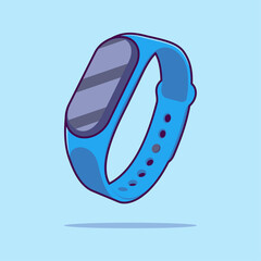 Cute Smartwatch Cartoon Vector Illustration. Accessories Style Concept Vector. Cartoon images for, icons, coloring books, backgrounds, and more. Flat Cartoon Style