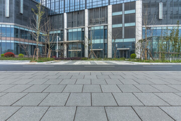 Fototapeta premium modern buildings and empty pavement in china.