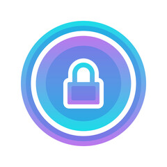 coin lock gradient logo design template icon