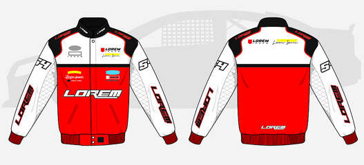 Racing jacket colorful mockup template hoodie car motorcycle