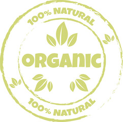 Organic and natural products sticker, label, badge and logo
