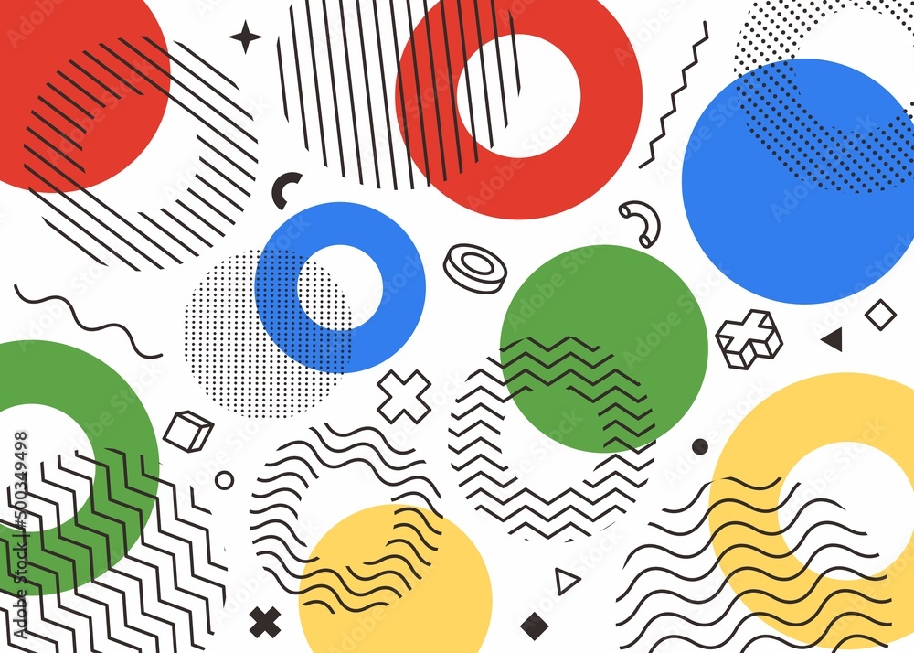 Poster background or pattern design with memphis style.