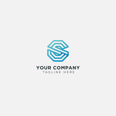 Fototapeta premium abstract letter S G logo modern blue