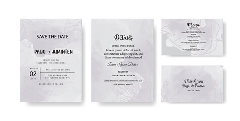water color wedding invitation card template