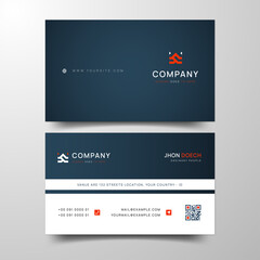 red and dark blue modern professional business card template