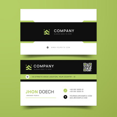 Fototapeta premium corporate green white and black business card template