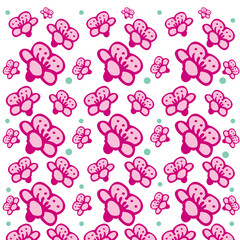 Pink Flower Background Pattern Design