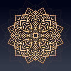 Mandala design with ornament on black background