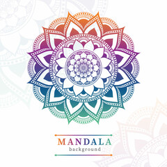 Colorful mandala design with floral shapes