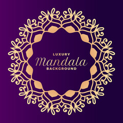  Luxury wedding invitation mandala design background
