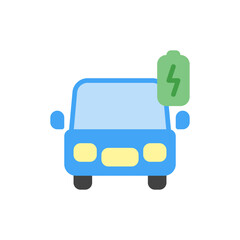 Electric car icon symbol. Green hybrid vehicles charging point logotype, Eco friendly vehicle concept, Vector illustration