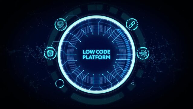 Low Code software development platform technology concept.