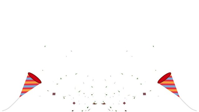 おめでたい はじけ飛ぶパーティクラッカーのアニメーション　ループ可能