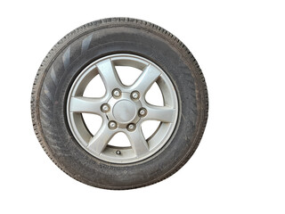 Fototapeta premium car wheel isolated on white background