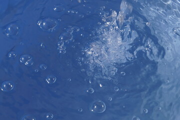 water drops on blue