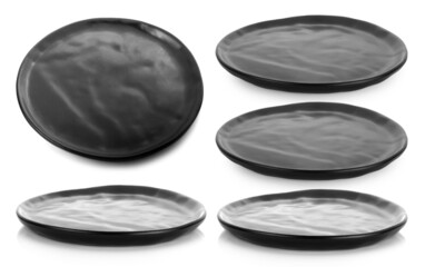 set of plate on white background.