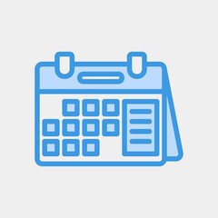 Calendar icon in blue style, use for website mobile app presentation