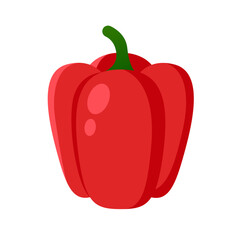 red capsicum vector logo icon Red bell pepper illustration flat clipart - obrazy, fototapety, plakaty
