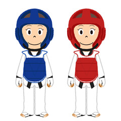 テコンドー女子のイラスト