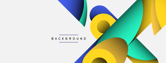 Abstract background. Minimal geometric circles and round style shapes with deep shadow effects. Trendy technology business template for wallpaper banner or background