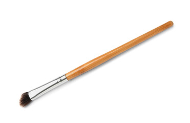 New makeup brush on white background