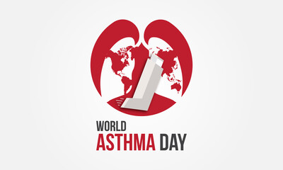 World Asthma Day. Annual health prevention day concept for banner, poster, card and background design.