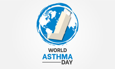 World Asthma Day. Annual health prevention day concept for banner, poster, card and background design.