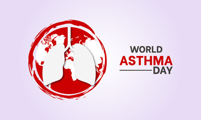 World Asthma Day. Annual health prevention day concept for banner, poster, card and background design.
