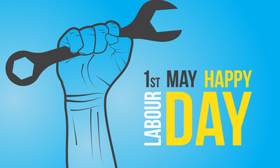 Happy labour day or working day . 1st may labour day concept for banner, poster, card and background design.