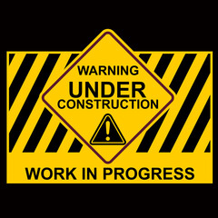 Obraz premium Under construction, Under in progress, sign vector
