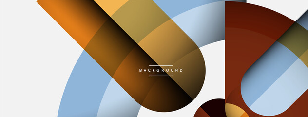 Trendy shapes, color minimal design composition, lines and shadows for wallpaper banner background or landing page