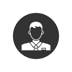 Business man related vector line icon. Male face silhouette with office suit and tie. User avatar profile. Employee sign. Vector illustration.