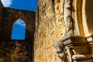 Cherub on The Hand Carved Facade of Mission San José,  San Antonio Missions National Historic...