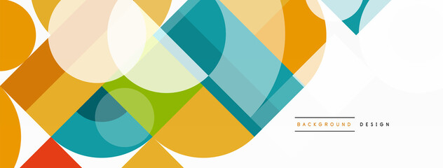 Obraz premium Beautiful abstract background. Circles, triangle shapes, and squares. Minimal geometric template for wallpaper, banner, background or landing