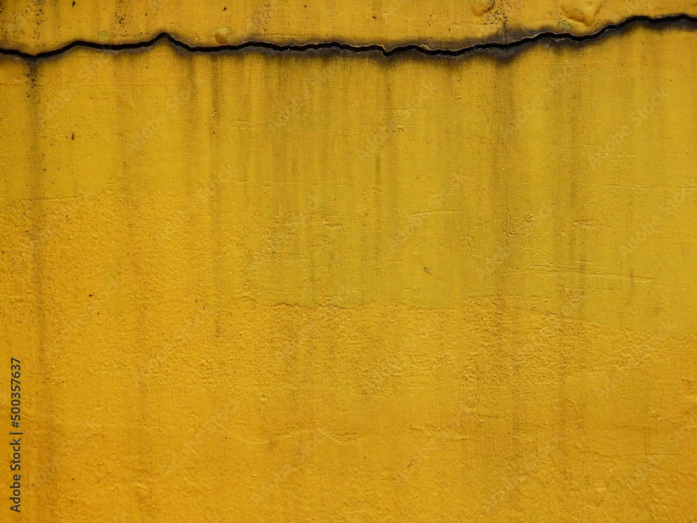 Sticker dirty yellow wall texture with crack