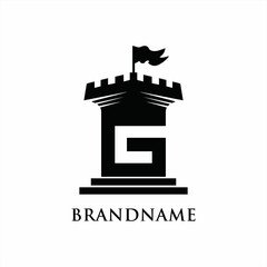 LETTER G CASTLE VECTOR SYMBOL ICON