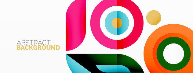 Rings and circles geometric abstract background for wallpaper, banner, backdrop