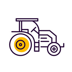 Farmer tractor. Agricultural vehicle icon. Pixel perfect, editable stroke line icon