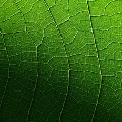 close up vein of green teak leaf texture